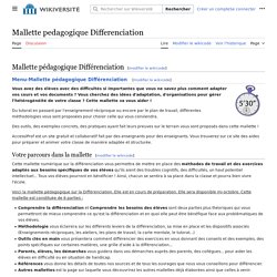 Mallette pedagogique Differenciation — Wikiversité