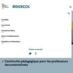 Continuité pédagogique pour les professeurs documentalistes