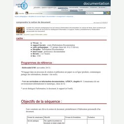 Portail pédagogique : documentation - comprendre la notion de document