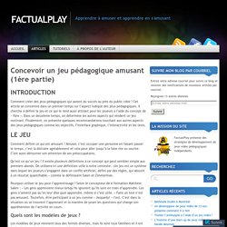 Concevoir un jeu pédagogique amusant (1ère partie)