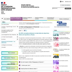 Le bilan pédagogique et financier - Dreets Provence - Alpes - Côte d'Azur