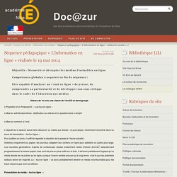 Séquence pédagogique « L'information en ligne » réalisée le 19 mai 2014