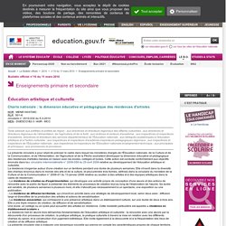 Charte nationale : la dimension éducative et pédagogique des résidences d'artistes - MENE1003709C