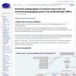 Scénario pédagogique/Comment concevoir un scénario pédagogique grâce à la méthodologie MISA — EduTech Wiki