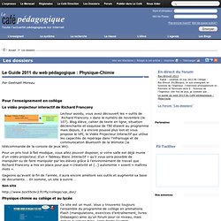 Le Guide 2011 du web pédagogique : Physique-Chimie