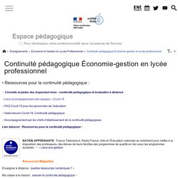 Continuité pédagogique Économie-gestion en lycée professionnel - Espace pédagogique