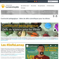 Continuité pédagogique : Idées de défis scientifiques pour les élèves