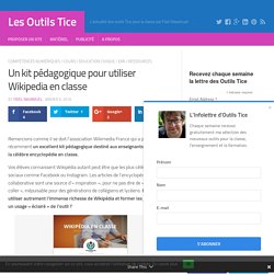 Un kit pédagogique pour utiliser Wikipedia en classe