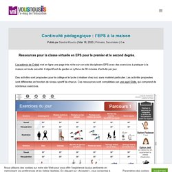 Continuité pédagogique : l'EPS à la maison - VousNousIls