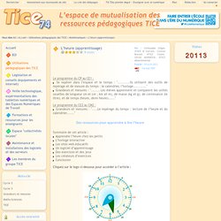 Tice 74 - Site des ressources pédagogiques TICE - L'heure (apprentissage)