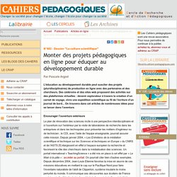 Monter des projets pédagogiques en ligne pour éduquer au développement