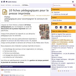 10 fiches pédagogiques pour la presse imprimée- CLEMI Poitiers