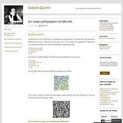 Les usages pédagogiques du QR code « Isabelle Quentin