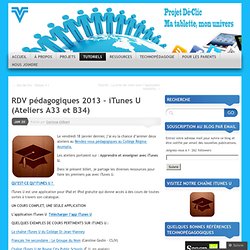 RDV pédagogiques 2013 – iTunes U (Ateliers A33 et B34)