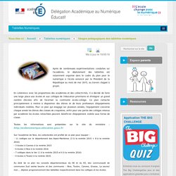 Usages pédagogiques des tablettes numériques - Tablettes numériques - DANE Nice