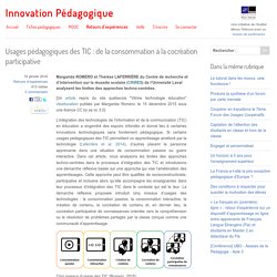 Usages pédagogiques des TIC : de la consommation à la cocréation participative