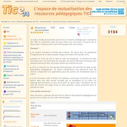 Tice 74 - Site des ressources pédagogiques TICE - Ressources TICE pour l'aide personnalisée