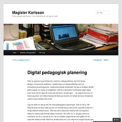 Digital pedagogisk planering