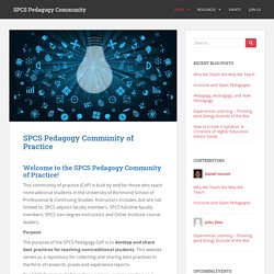 SPCS Pedagogy Community – A community of practice centered on teaching adults