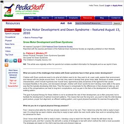 Resources - Gross Motor Development and Down Syndrome - featured August 13, 2010