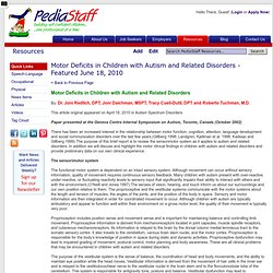 Resources - Motor Deficits in Children with Autism and Related Disorders - Featured June 18, 2010