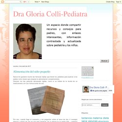 Dra Gloria Colli-Pediatra: Alimentación del niño pequeño