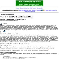 Virtual Pediatric Hospital: Virtual Pediatric Patients: Case 2