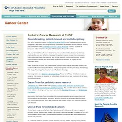 Pediatric Cancer Research