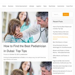 How to Find the Best Pediatrician in Dubai: Top Tips - REPTIBUG.COM