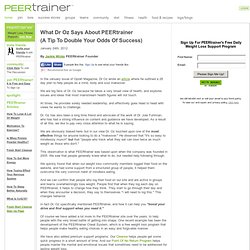 What Dr. Oz Says About PEERtrainer (A Tip To Help Double Your Odds Of Losing Weight)
