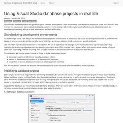 Gunnar Peipman's ASP.NET blog - Using Visual Studio database projects in real life