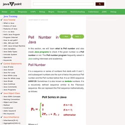 Pell Number in Java