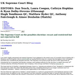 The Supreme Court on the penalties doctrine: recast and restricted but not rejected in full – UKSCBlog