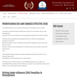 Pennsylvania DUI Penalties PA