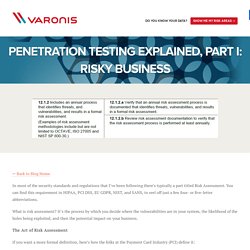 Penetration Testing Explained, Part I: Risky Business