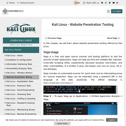 Kali Linux - Website Penetration Testing - Tutorialspoint