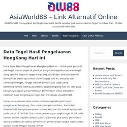 Data Togel Hasil Pengeluaran HongKong Hari Ini - AsiaWorld88 Togel