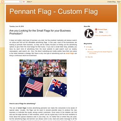 Pennant Flag - Custom Flag: Are you Looking for the Small Flags for your Business Promotion?