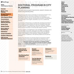Doctoral Program in City Planning