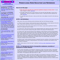 AskPauline: Pennsylvania Homeschooling Law Excerpts