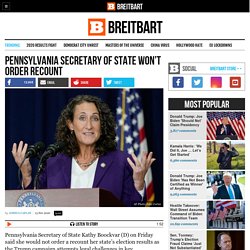 Pennsylvania Secretary of State Won't Order Recount