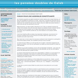 les pensées doubles de Caleb » FORUM POUR UNE ASSEMBLEE CONSTITUANTE