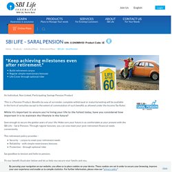 Apply for Retirement Plans - Saral Pension with SBI Life