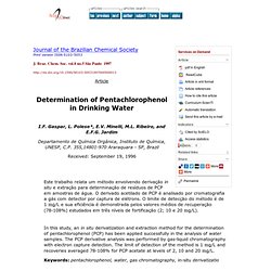J. Braz. Chem. Soc. vol.8 no.5 São Paulo 1997 Determination of Pentachlorophenol in Drinking Water