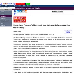 China slams Pentagon's PLA report, said it disregards facts, uses Cold War mentality