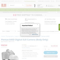Pentax 645D Digital SLR Camera (Body Only) 17971 B&H Photo Video