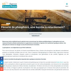 Pénurie de phosphore, une bombe à retardement?