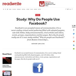 Study: Why Do People Use Facebook?