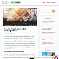 Talk to People Instead of Demographics