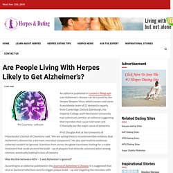 Are People Living With Herpes Likely to Get Alzheimer’s